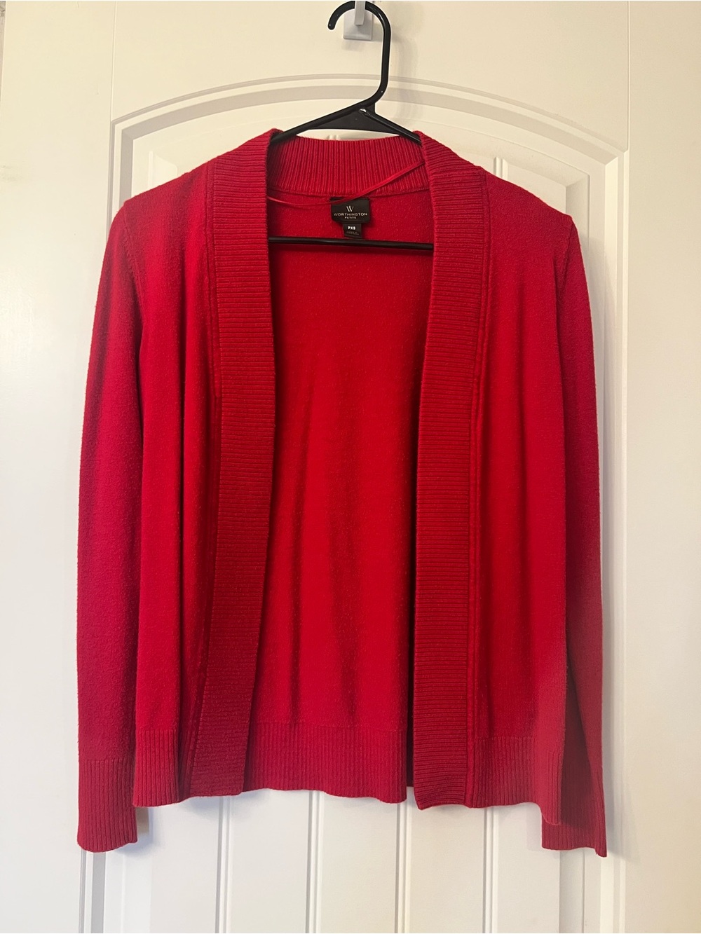 Worthington Dark Red Open-Front Women's Cardigan Sweater